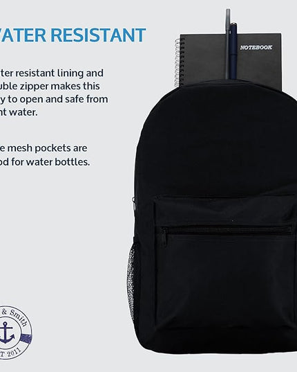 Yacht & Smith 12 Pack Backpack, Bulk 17 inch Lightweight Outdoor Travel Gym Corporate Events Bag