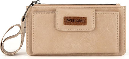 X Wrangler Minimalist Wristlet with Wallet Large Clutch Wallet Women Rfid Card Cases & Money Organizers with Coin Purse and Smooth Zipper