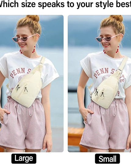 Hanke Crossbody Sling Bag for Women Men, Small & Large Casual Cross Body Sling Bags, Chest Bag for Outdoor Hiking Travel