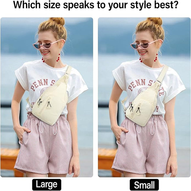 Hanke Crossbody Sling Bag for Women Men, Small & Large Casual Cross Body Sling Bags, Chest Bag for Outdoor Hiking Travel