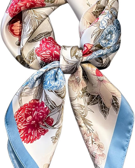 Head Bandanas Scarf for Women Silk Satin Hair Scarf Lightweight Vintage Fashion Square Neck Scarves Gift