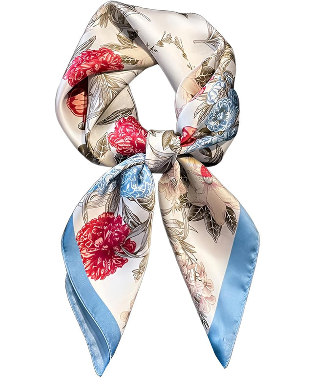 Head Bandanas Scarf for Women Silk Satin Hair Scarf Lightweight Vintage Fashion Square Neck Scarves Gift