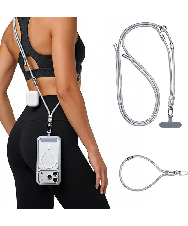 Phone Lanyard & Phone Wrist Strap, 3 in 1 Adjustable Anti Theft Phone Strap for Travel Hiking Cycling Climbing