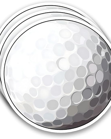 (3Pcs) Golf Ball Stickers Waterproof Vinyl Golf Ball Decals for Water Bottle, Tumbler, Laptop, Phone Case, Poster Board, Scrapbooking, Team Players, Coach, 3" x 3"