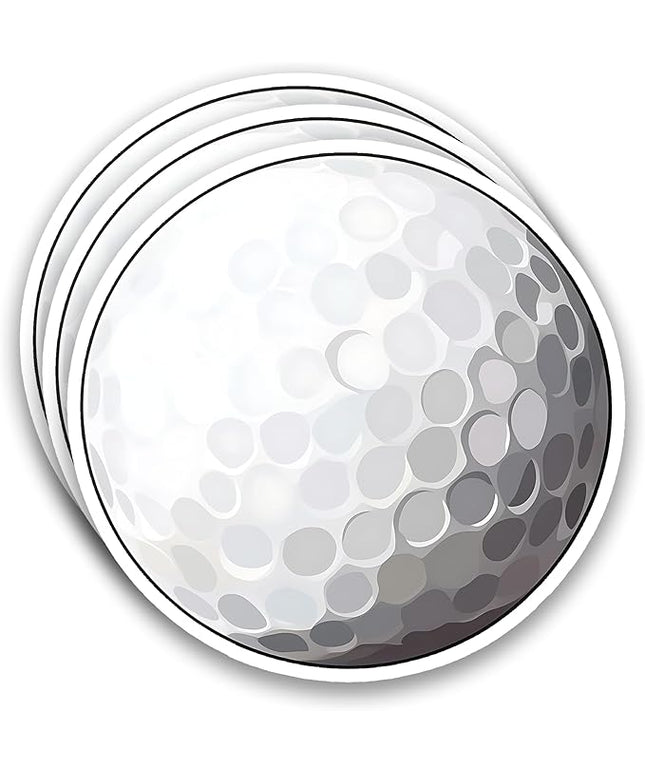 (3Pcs) Golf Ball Stickers Waterproof Vinyl Golf Ball Decals for Water Bottle, Tumbler, Laptop, Phone Case, Poster Board, Scrapbooking, Team Players, Coach, 3" x 3"