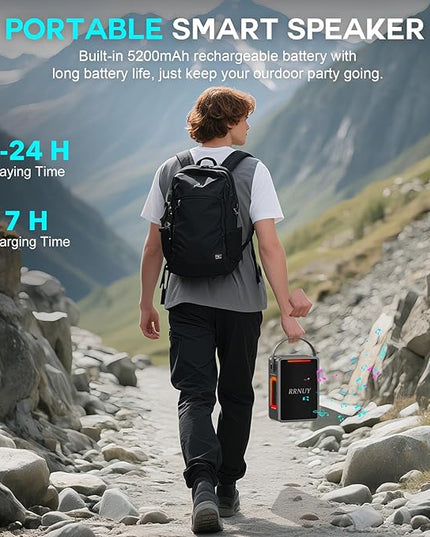 Portable Bluetooth Speaker 60W IPX6 Waterproof Wireless Speakers with Deep Bass, TWS Pairing, DSP Stereo Sound, Led Light, Big Powerful Loud Outdoor Boombox for Home Party Camping Beach