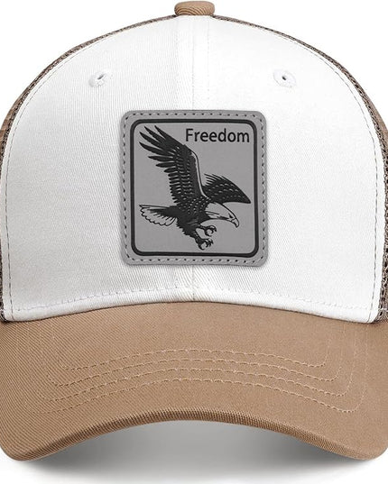 Animal Trucker Hats Leather Pattern Adjustable Snapback Mesh Animal Baseball Cap for Men