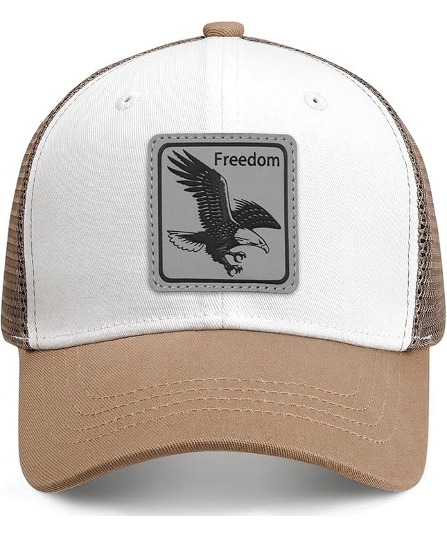 Animal Trucker Hats Leather Pattern Adjustable Snapback Mesh Animal Baseball Cap for Men