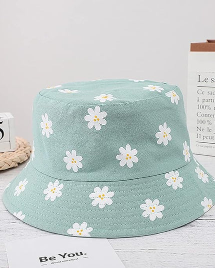 XYIYI Cute Bucket Hat Beach Fisherman Hats for Women, Reversible Double-Side-Wear