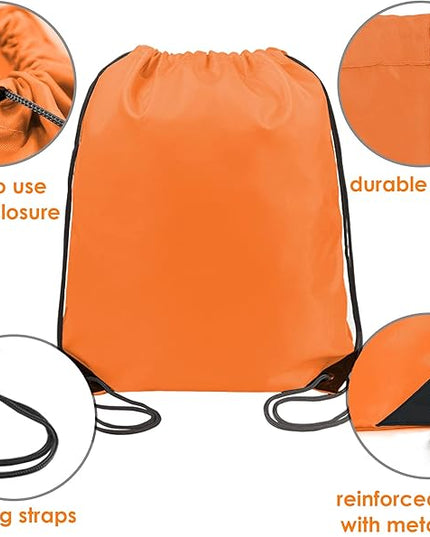 BeeGreen Drawstring Backpack Bags 20,30,50 Packs Reflective String Bags for Gym Sport Trip Cinch Sack DIY for Women Men