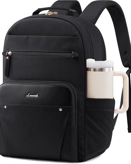 LOVEVOOK Laptop Backpack for Women, 17.3" Work Backpack Purse, Travel Personal Item Bag, Carry On Business Computer Bag, Casual Daypack for Office, School, or Gift, Black