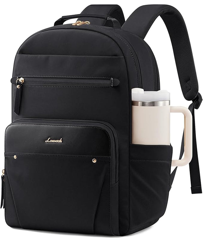 LOVEVOOK Laptop Backpack for Women, 17.3" Work Backpack Purse, Travel Personal Item Bag, Carry On Business Computer Bag, Casual Daypack for Office, School, or Gift, Black
