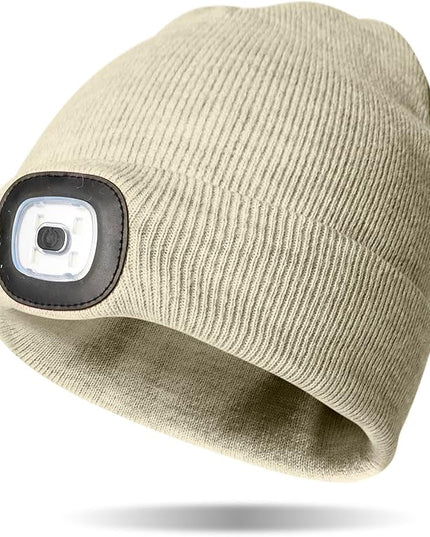 Night Scope Classic Rechargeable LED Warm Knit Beanie Head Light Hat Headlamp for Outdoor Activities