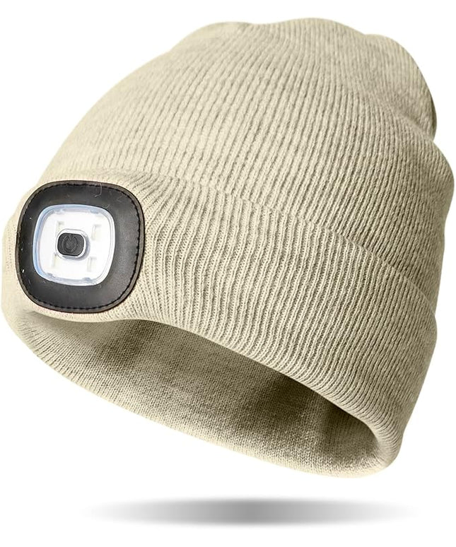 Night Scope Classic Rechargeable LED Warm Knit Beanie Head Light Hat Headlamp for Outdoor Activities