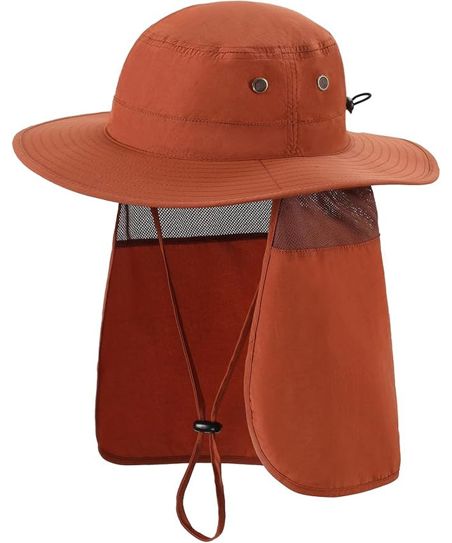 Home Prefer UPF50 Mens Sun Hat with Neck Flap Quick Dry UV Protection Cap Womens Wide Brim Fishing Hat Neck Flap Beach Garden