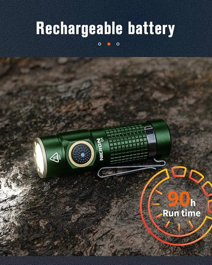 NICRON C1 EDC Flashlight Rechargeable, 1200 High Lumens Type C Charging Pocket Light with Tail Magnet - Small and Powerful Flashlight Dual-Way Clip Portable IPX8 Waterproof for Camping and Daily Use