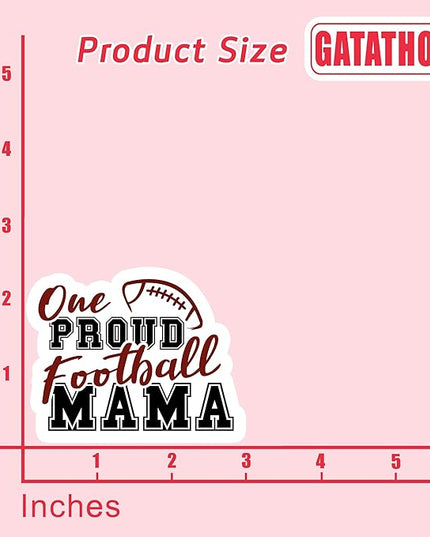 (3PCS) One Proud Football Mama Sticker Football Mom Football Accessories Football Stickers Football Decal, Waterproof Vinyl Decal for Book Laptop Tumbler Scrapbook Water Bottle Phone Case, 3" x 2.4 "