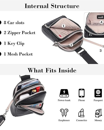 INICAT RFID Blocking Sling Bag Anti Theft Crossbody Bags Women Valentine's Day Gifts Travel Purses Vegan Leather