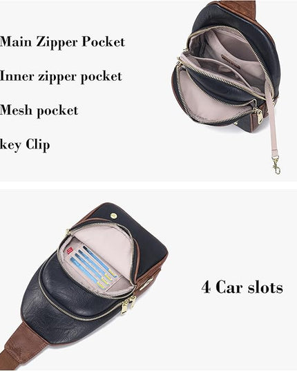 Anti Theft Crossbody Bags for Women Leather Sling Bag Cross Body Travel Purse Chest Bags Fanny Pack Gift Teen Girl