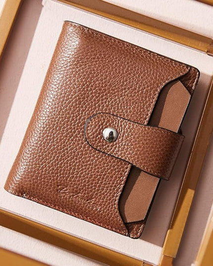 BOSTANTEN Women Leather Wallet RFID Blocking Small Bifold Zipper Pocket Wallet Card Case Purse with ID Window