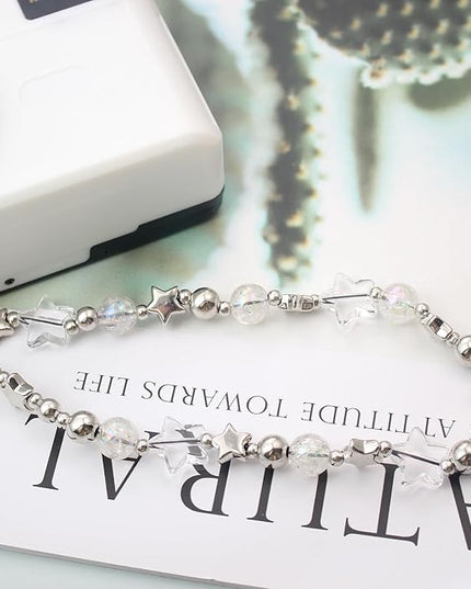 Beaded Camera Wrist Strap, Cute Phone Charms Strap, Pearl Bracelet Wrist Strap, Phone Keychain Decoration for Wallet