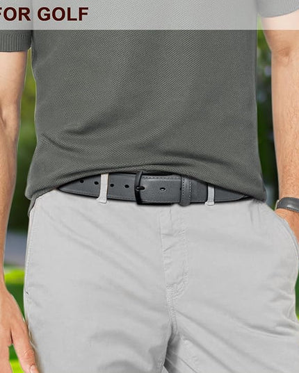KEMISANT Men Belt 2Pack – Genuine Leather Belt for Men Dress Casual Golf Jeans 1 3/8"