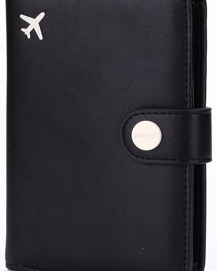 ZOPPEN Passport Holder Women Men, Passport Cover Travel Wallet Rfid Blocking Passport Wallet Cover Case Travel Essentials Document Organizer, Black