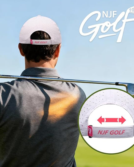 NJF Golf™ Hat Men - Breathable Mens Golf Hats, Adjustable Rope Snapback Cap, Convenient Cap with Tee Holder