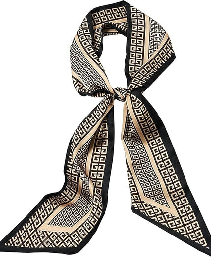 Head Scarf Purse Handle Neck Satin Hair Scarfs For Bag Lightweight Silky Long Thin Women's Fashion Scarves 59 * 5.9”