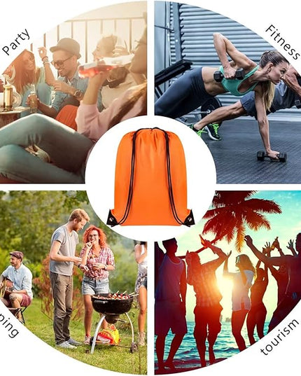 GoodtoU Backpack, 100 Pcs Drawstring, 11.4L, 20 Colors, Nylon, Foldable, Adjustable Straps, Unisex, School, Travel, Sport, Work