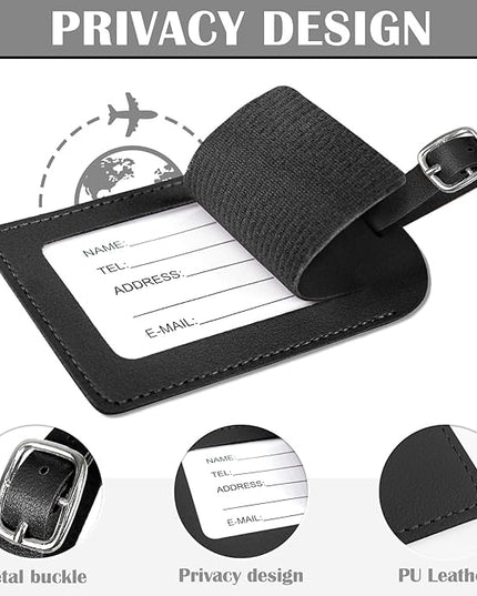 COSHAYSOO Black Passport Cover and Luggage Tag Set TSA Approved with Her Initial Chenille Letter Patch for Big Little Girls Sister Daughter, Hawaii Travel Bag Backpack Suitcase Identifier (E)