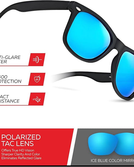 Retro Rewind Polarized Sunglasses for Men and Women - UV Protection Classic Sun Glasses