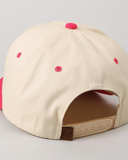 MIRMARU Two-Tone Vintage Canvas Trucker Hats for Men & Women, Adjustable Size Baseball Caps with Trendy Embroidered Design