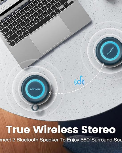 Bluetooth Speaker Wireless,IP67 Waterproof & Dustproof Portable Speaker with Lights,15W Loud Stereo Sound, 2500mAh Battery All Day Playtime, TWS Pairing, BT5.3, Home/Party/Outdoor/Beach (Blue)