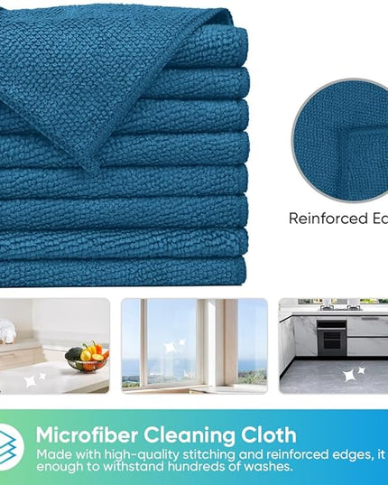 HOMEXCEL Navy Blue Microfiber Cleaning Cloth, 24 Pack Cleaning Towels for Kitchen, Lint Free, Scratch-Free, Highly Absorbent, and Reusable Cleaning Rags for House, Window, Cars, 11.5 X11.5 inch