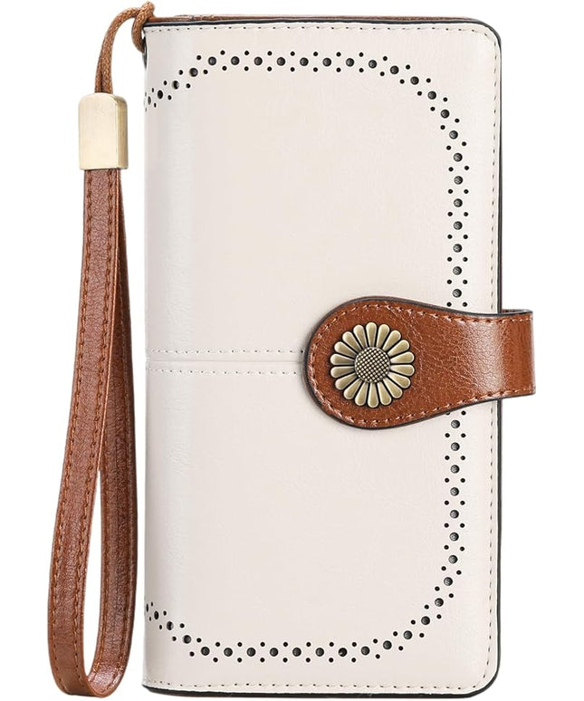 SENDEFN Wallets for Women Leather Credit Card Holder with RFID Blocking Large Capacity Wristlet | with RFID Blocking, Large Capacity, Wristlet, with RFID Blocking, Large Capacity, Wristlet