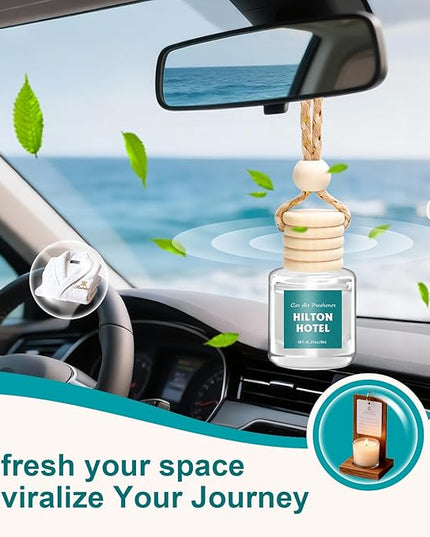 AROIC Premium Scent Car Air Freshener, 6 Pack Hotel Scent Collection Diffuser Set, Long Lasting Luxury Fragrance Essential Oil Aromatherapy, Hanging Air Freshener for Car Interior Accessories Unisex