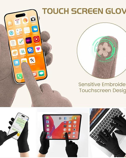 Clothirily Winter Gloves for Women, Touchscreen Texting Winter Gloves Women, Fleece Lined Warm Winter Glove for Cold Weather