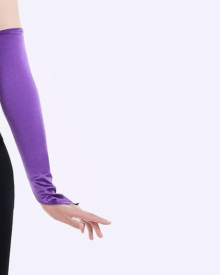 BABEYOND Long Opera Party 20s Satin Gloves Stretchy Adult Size Elbow Length