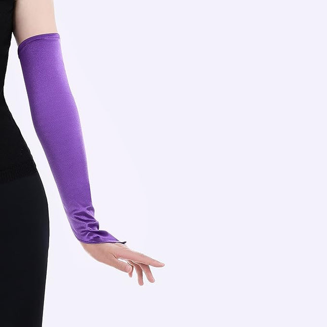 BABEYOND Long Opera Party 20s Satin Gloves Stretchy Adult Size Elbow Length