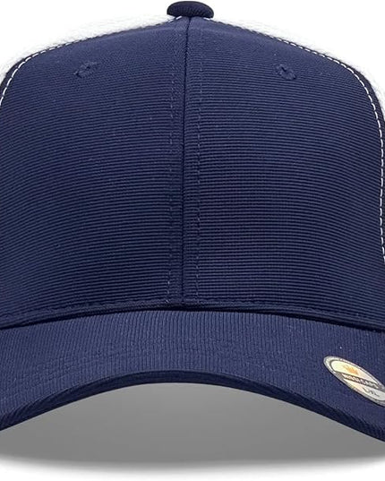 [2 Pack] Hybrid Stretch-Fitted Trucker Cap, Baseball Cap with Air Mesh