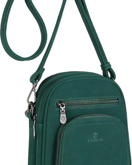 FADEON Small Purses for Women Crossbody Bags, Designer PU Leather Mini Cross Body Purse Travel Shoulder Bag Card Slots