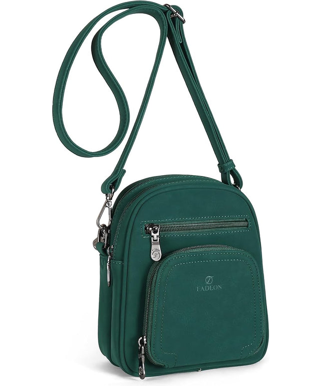 FADEON Small Purses for Women Crossbody Bags, Designer PU Leather Mini Cross Body Purse Travel Shoulder Bag Card Slots