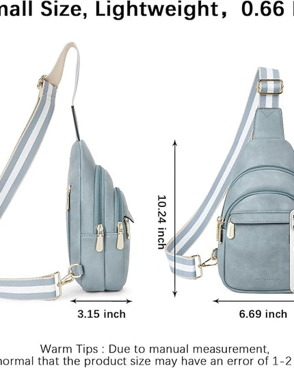 BOSTANTEN Small Sling Bag for Women Leather Crossbody Bags Fanny Pack Chest Bag for Travel