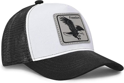 Animal Trucker Hats Leather Pattern Adjustable Snapback Mesh Animal Baseball Cap for Men