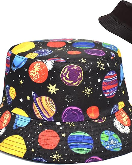 Malaxlx Unisex Bucket Hat Beach Sun Hat Aesthetic Fishing Hat for Men Women Teens, Reversible Double-Side-Wear