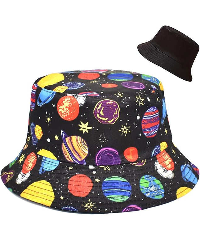 Malaxlx Unisex Bucket Hat Beach Sun Hat Aesthetic Fishing Hat for Men Women Teens, Reversible Double-Side-Wear