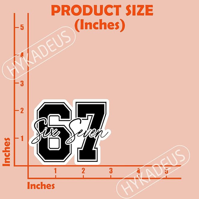 (3Pcs) 67 Six Seven Meme Stickers Funny Gen Alpha Slang 6 7 Numbers Vinyl Decals Waterproof for Laptop, Water Bottle, Phone Case, Tumbler, Scrapbooking, 3" x 2.4"