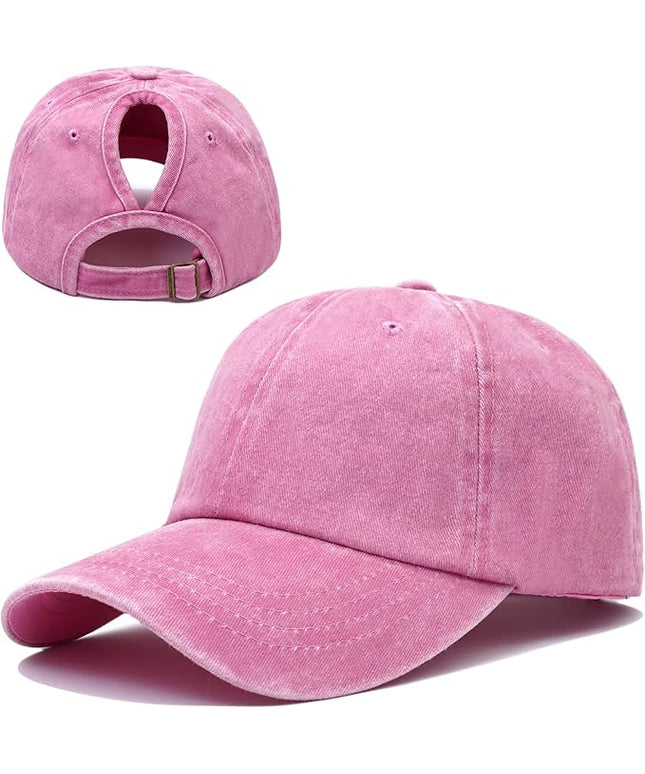 YeeHeen Ponytail Baseball Cap for Women High Messy Bun Caps Washed Cotton Hats