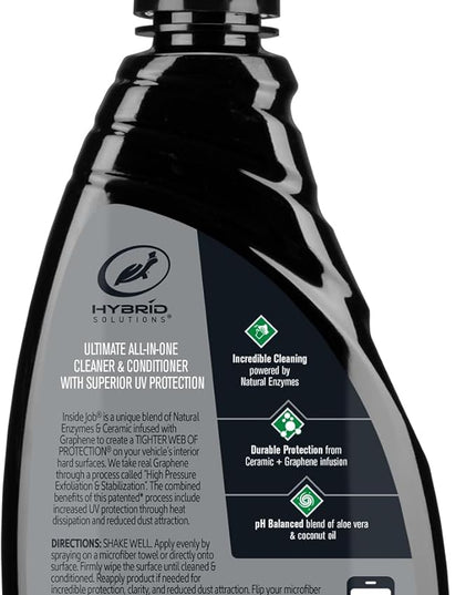 Turtle Wax Hybrid Solutions Inside Job, All Purpose Ceramic Interior Car Cleaner and Protectant, Cleans, Deodorizes and Protects Leather Car Seats, Vinyl, Rubber, and Plastic, 16 fl oz (Pack of 2)